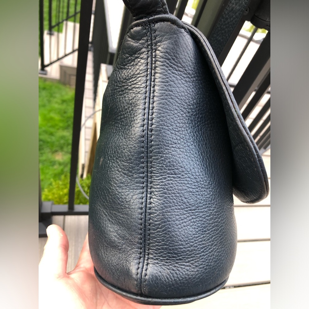 Coach Vintage Navy Blue Pebble Leather #4903 Sonoma Flap Crossbody Handbag - Picture 3 of 15